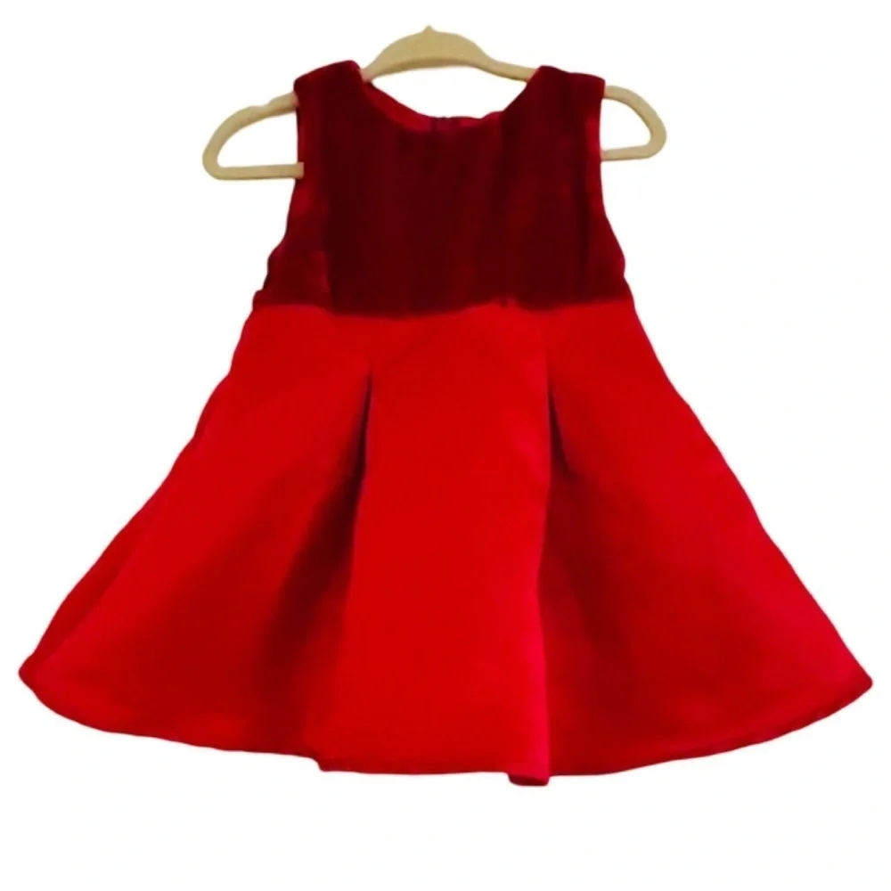 THE CHILDREN’S PLACE Red Satin & Velvet Dress
